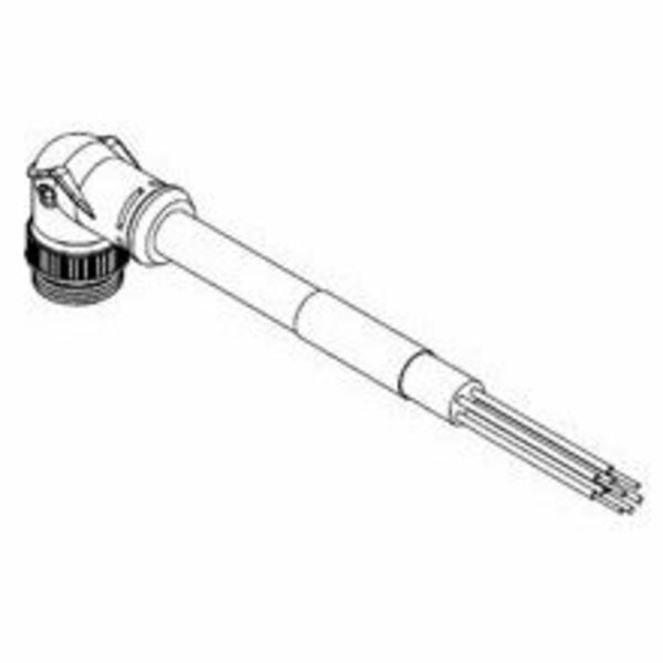 Woodhead Mini-Change Single-Ended Cordset, 5 Pole, Male (90 Degree) To Devicenet Thick (Trunk) Pigtail DN09AM010
